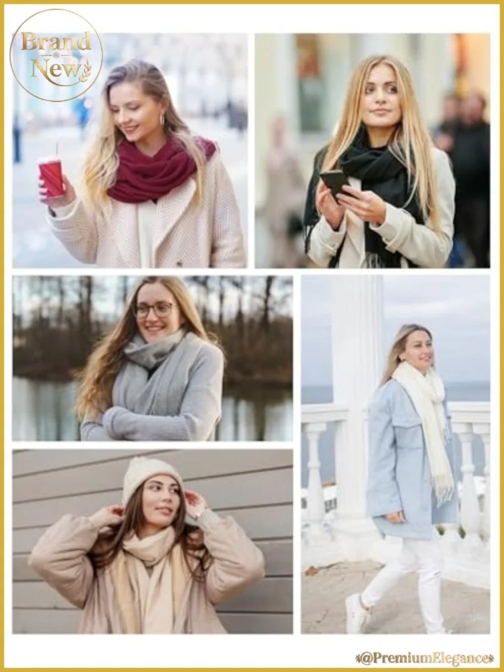 Women's Soft Pashmina Shawl Wrap Long Blanket Winter Scarf
